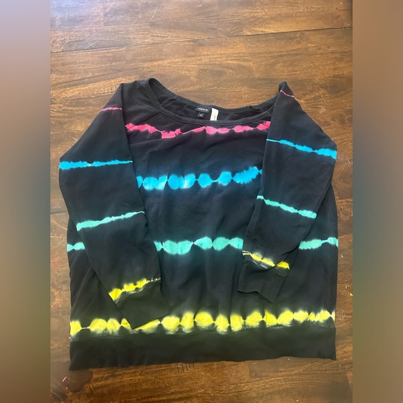 Torrid Rainbow Tie Dye off the shoulder sweater - Picture 3 of 6